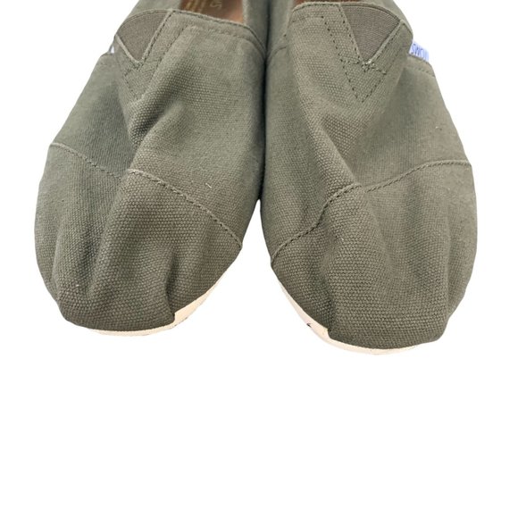 TOMS Men's Alpargata Cotton Canvas Classic Slip On in Olive Green Size 12 - Picture 2 of 11